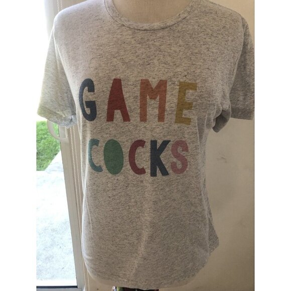 Bella+Canvas Men’s Size Medium Gray Short Sleeve T-Shirt “GAME COCKS” - Picture 1 of 4